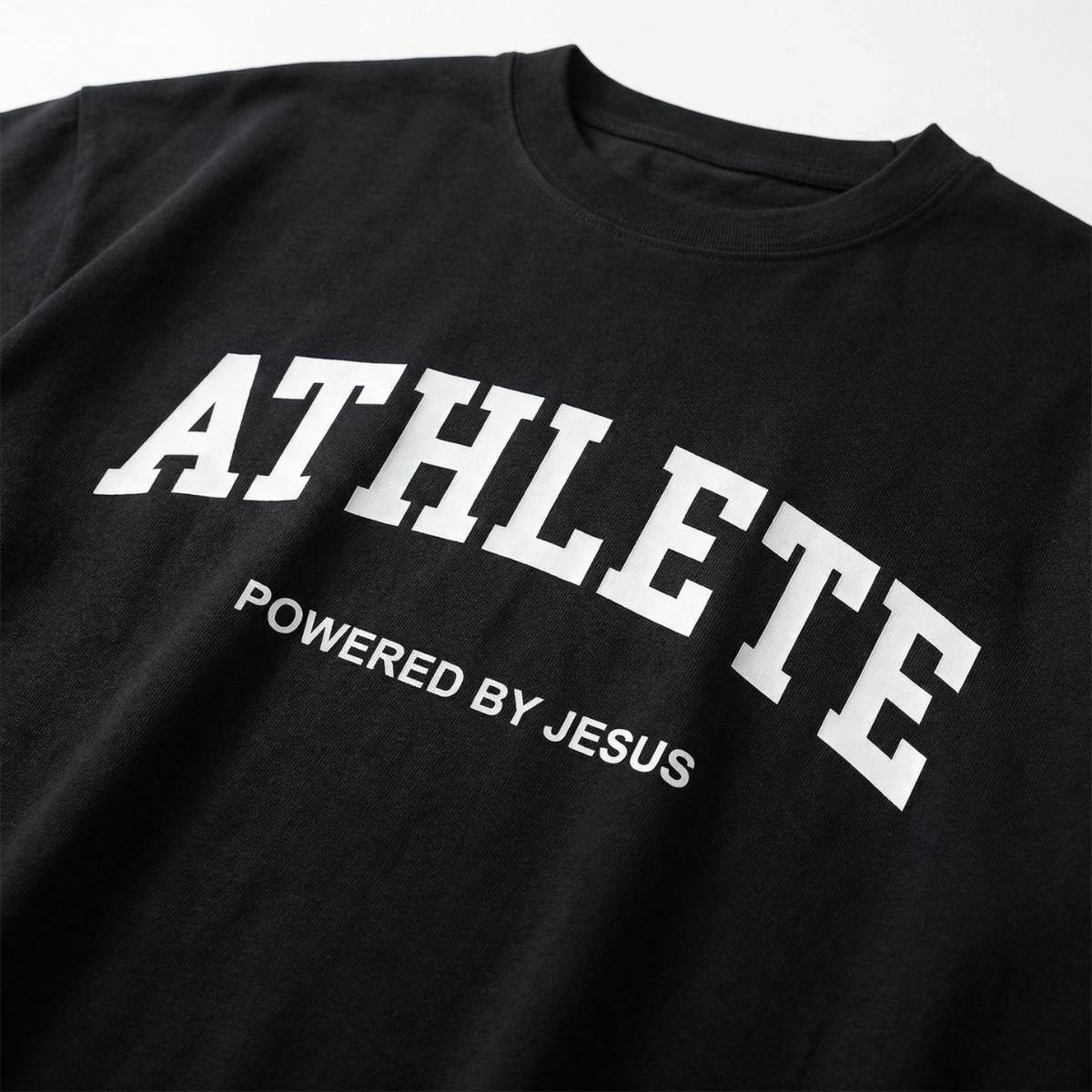 Athlete Powered by Jesus Oversized Heavy T-shirt - Black