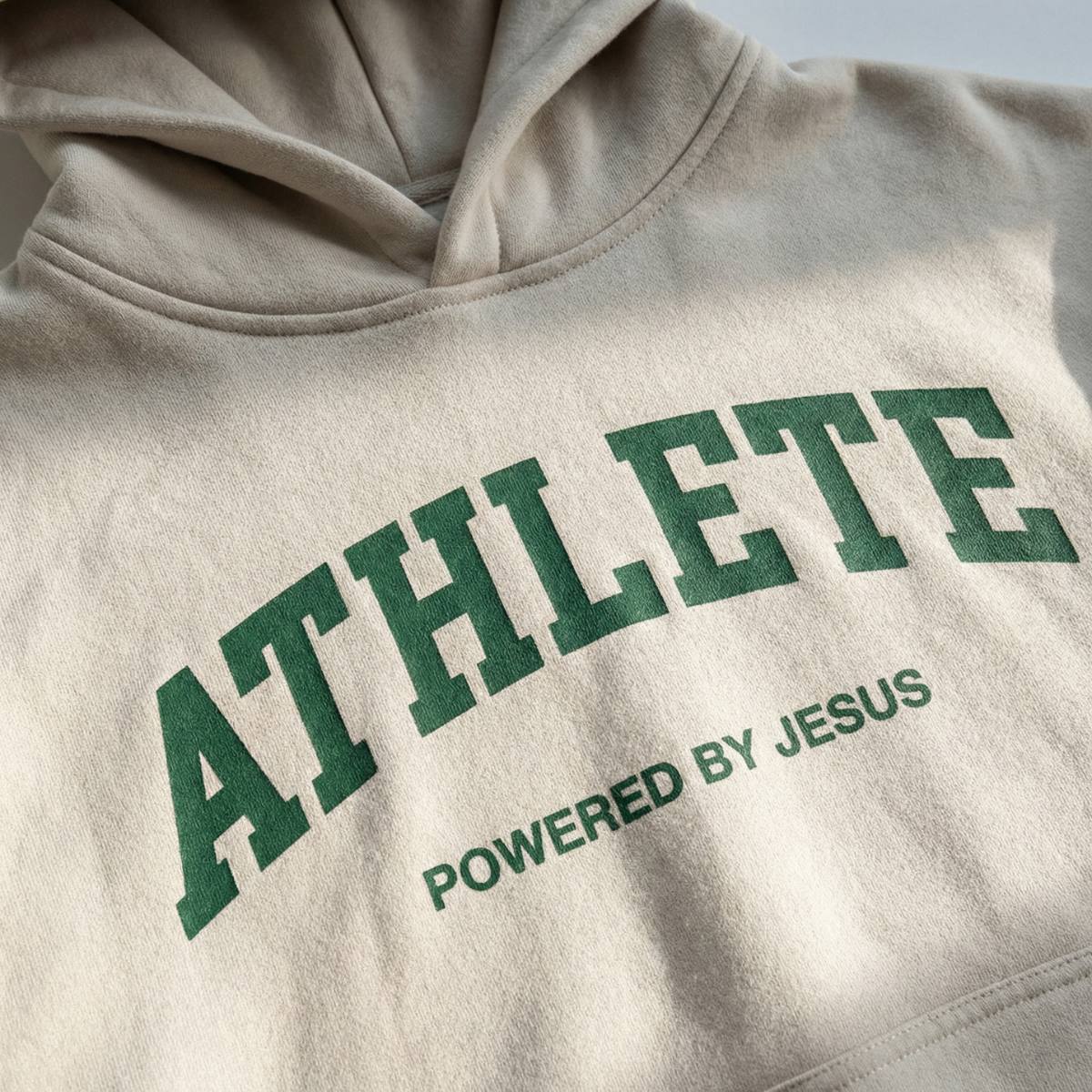 Athlete Powered by Jesus Premium Hoodie - Bone