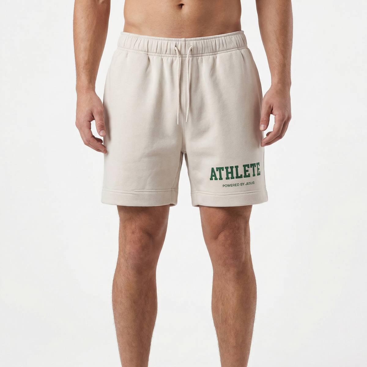 Athlete Powered by Jesus Premium Track Shorts - Bone