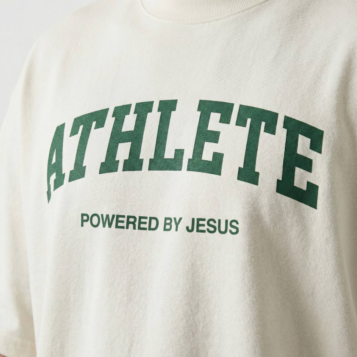 Athlete Powered by Jesus Oversized Heavy T-shirt - White
