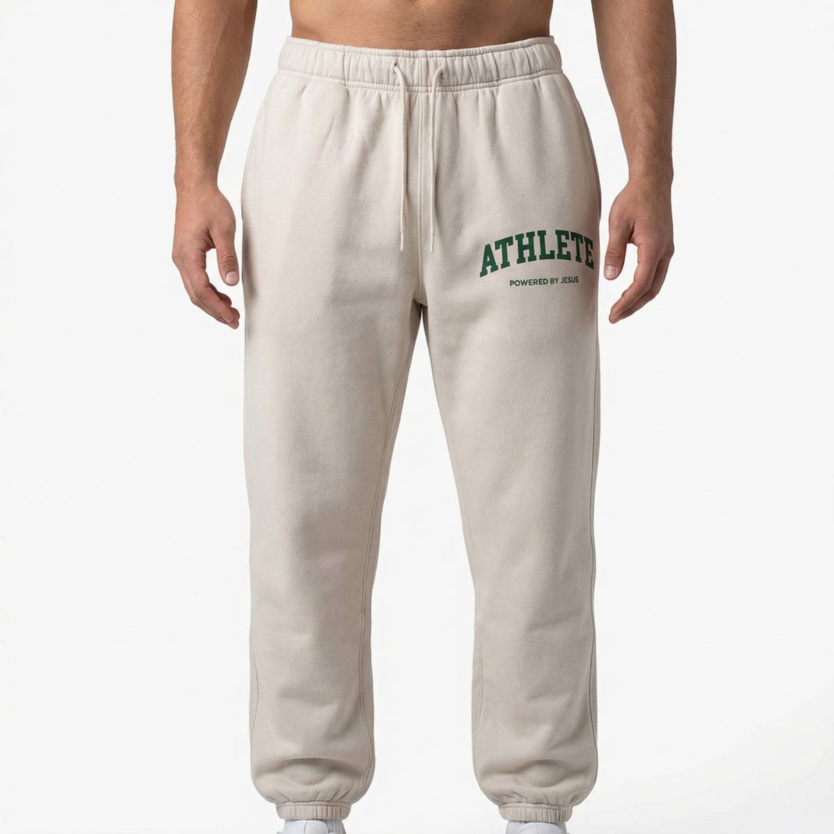 Athlete Powered by Jesus Premium Track Pants - Bone