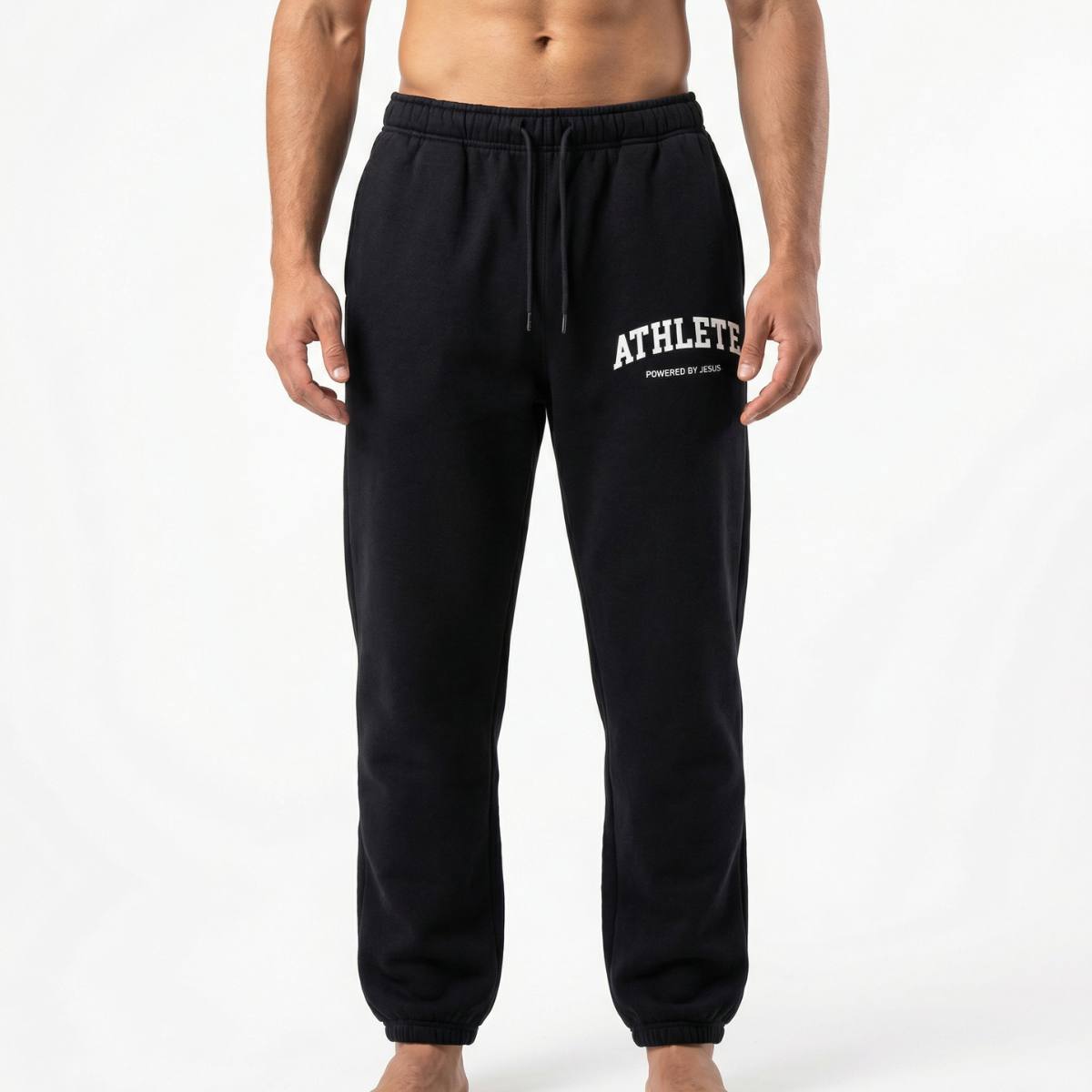Athlete Powered by Jesus Premium Track Pants - Black