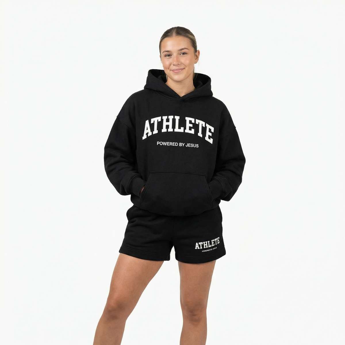 Athlete Powered by Jesus Premium Hoodie - Black