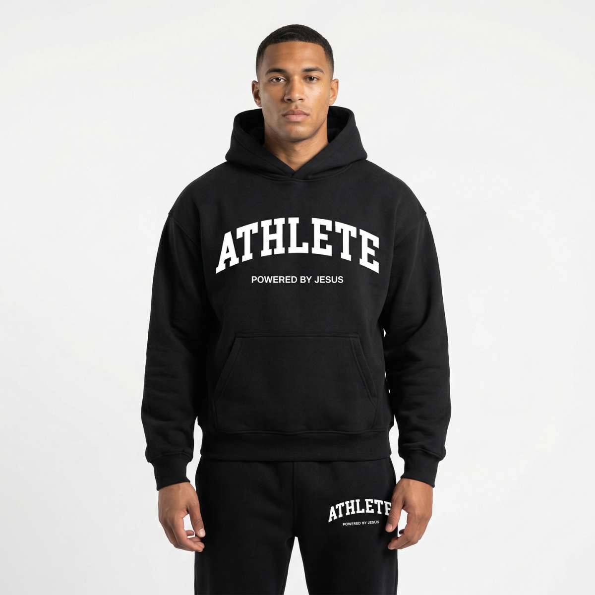 Athlete Powered by Jesus Premium Hoodie - Black