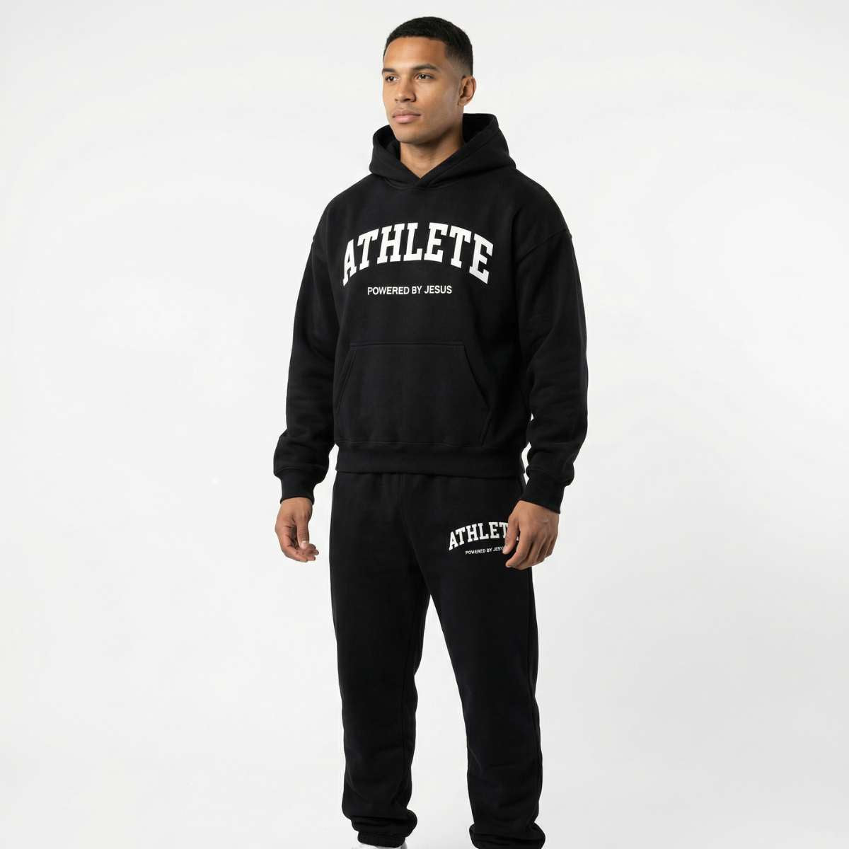 Athlete Powered by Jesus Premium Hoodie - Black