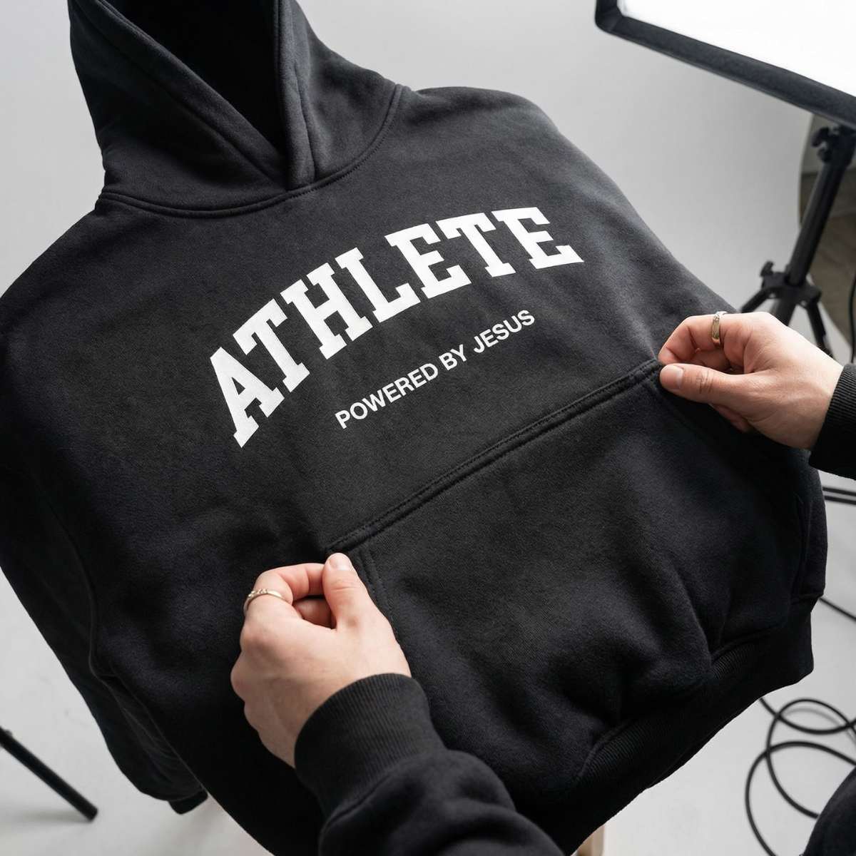 Athlete Powered by Jesus Premium Hoodie - Black
