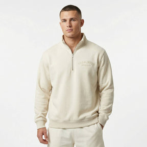 Team Jesus Half Zip Premium Sweater - Bone