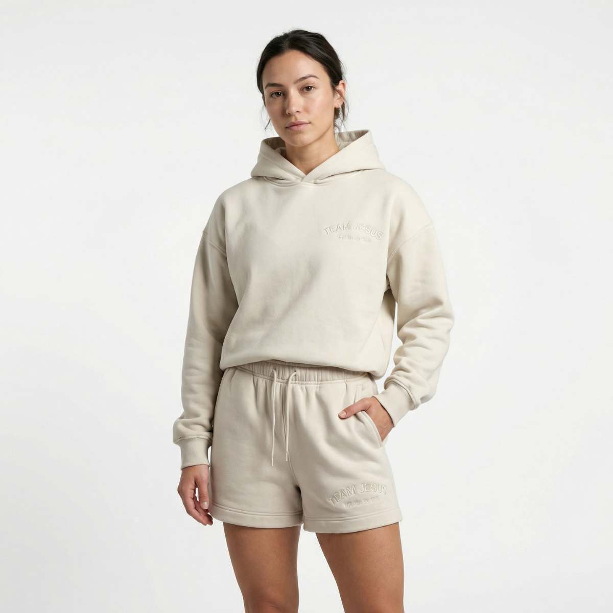 Team Jesus Premium Hoodie - Bone