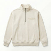 Team Jesus Half Zip Premium Sweater - Bone