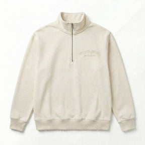 Team Jesus Half Zip Premium Sweater - Bone