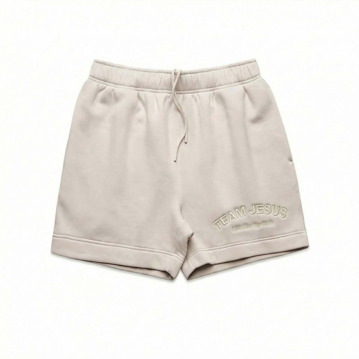 Team Jesus Premium Track Shorts - Bone
