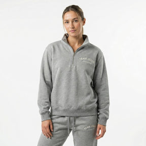 Team Jesus Half Zip Premium Sweater - Sports Grey