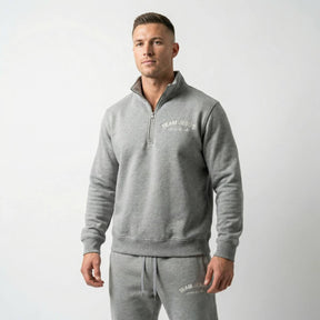 Team Jesus Half Zip Premium Sweater - Sports Grey