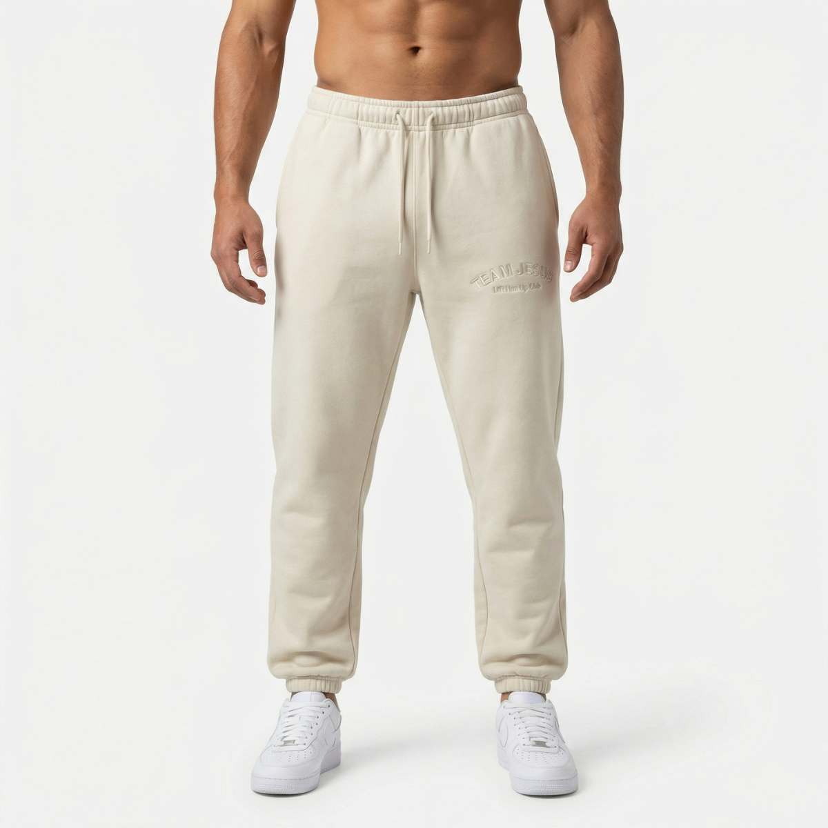 Team Jesus Track Pants - Bone