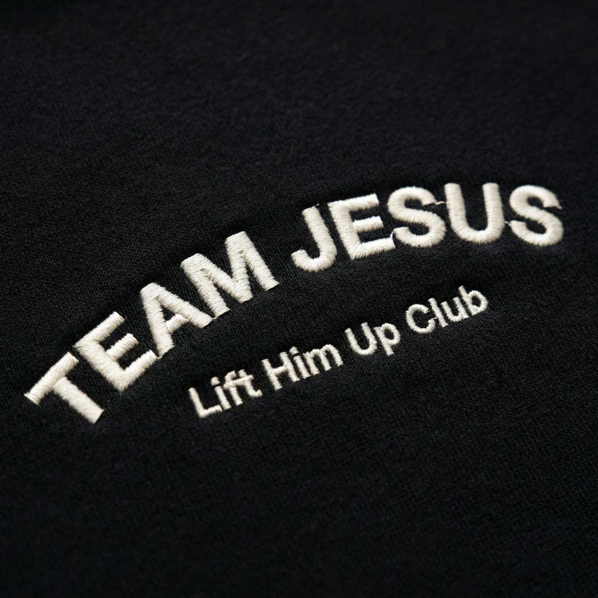 Team Jesus Half Zip Premium Sweater - Black