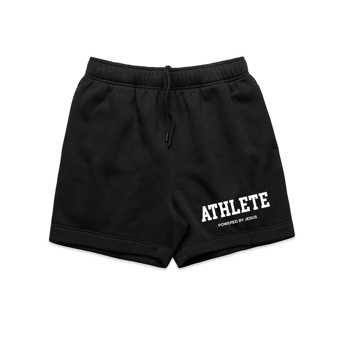 Athlete Powered by Jesus Premium Track Shorts - Black